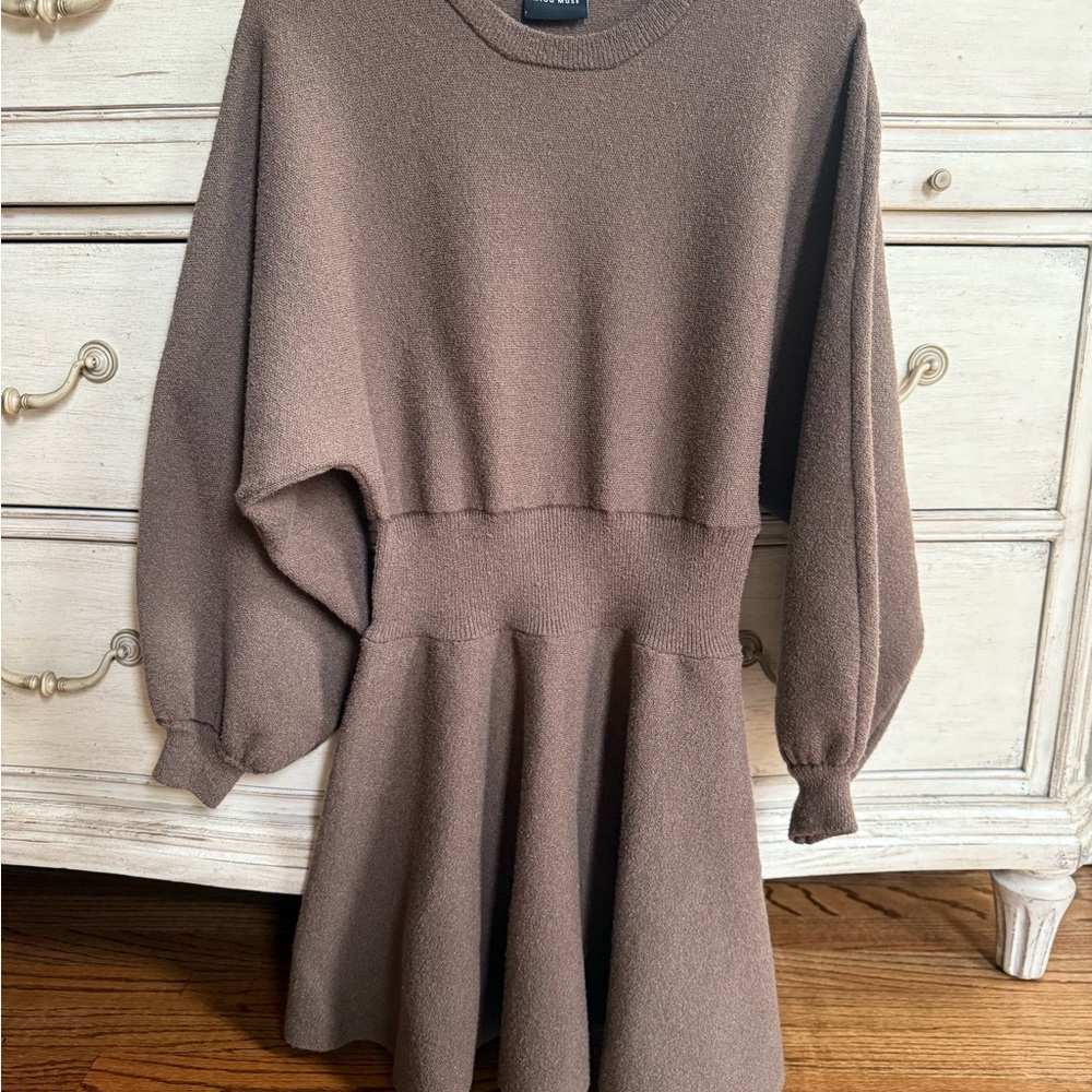 Elegant Brown Mini Dress